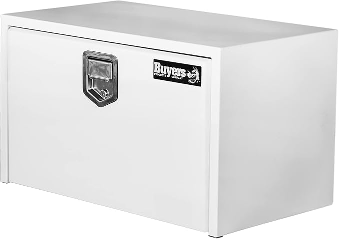 Buyers Products 1703203 Steel Underbody Truck Tool Box 14 x 16 x 30 Inch, White Powder-Coated 14 Ga Steel, Locking Stainless Paddle Latch, Drop Door, Weather-Resistant, Made in USA