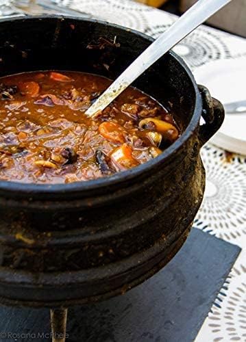 Cuisiland 14QT Cast Iron Potjie Cauldron Pot with Lid & 3 Legs – Pre-Seasoned South African-Style Campfire Pot for Outdoor Cooking, Soups, Stews & Braising – Heavy-Duty Cast Iron Dutch Oven