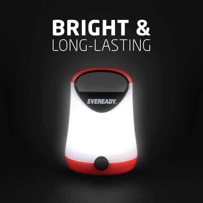 Eveready LED Camping Lantern, Bright Battery Powered Lantern, Water Resistant Hurricane Supplies, 100 Hour Run-time, Pack of 1