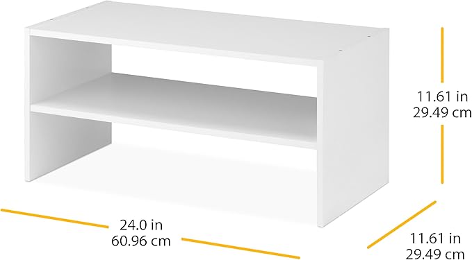 Whitmor Wood Stackable 2-Shelf Shoe Rack, 24 inches，2 Pack