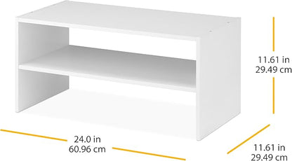 Whitmor Wood Stackable 2-Shelf Shoe Rack, 24 inches，2 Pack