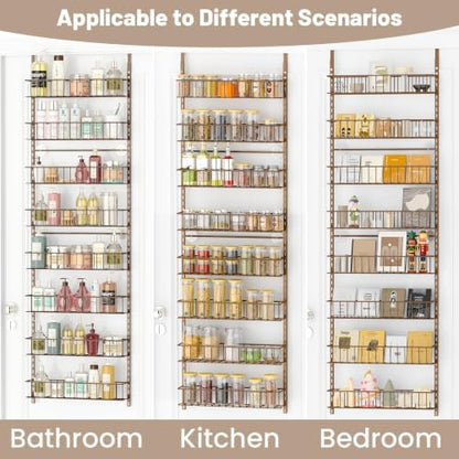 ElegantArray 8-Tier Pantry Door Organizer, Brown