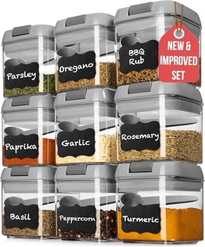 Shazo 9PC (0.5L, 2.1 Cup, 17oz) Airtight Food Storage Containers + 6 Spoons