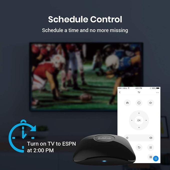 BroadLink RM4 pro IR and RF Universal Remote, All in One Hub Code Learning