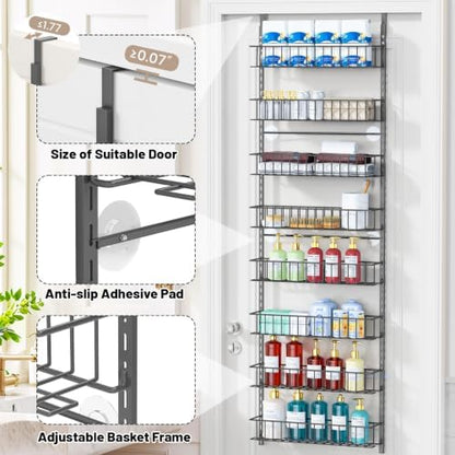 ElegantArray 8-Tier Pantry Door Organizer, Deep Gray