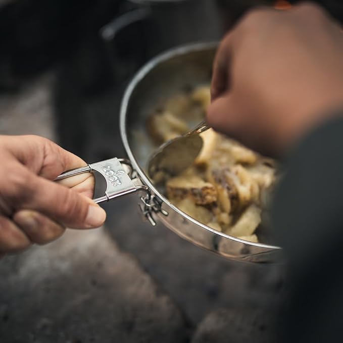 The Pathfinder School Stainless Steel Folding Skillet and Lid