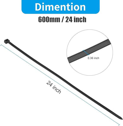 XINGO 24 Inch White Large Zip Ties Heavy Duty 500 Pack, 200 LBS Ultra Strong