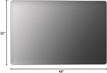 LOAAO 48X32 Inch Brushed Nickel Bathroom Mirror, Rounded Rectangle Silver Metal