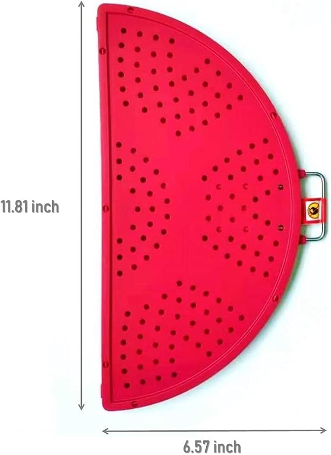 Foldable Silicone Splatter Screen, Bi-Fold Multifunction Shield