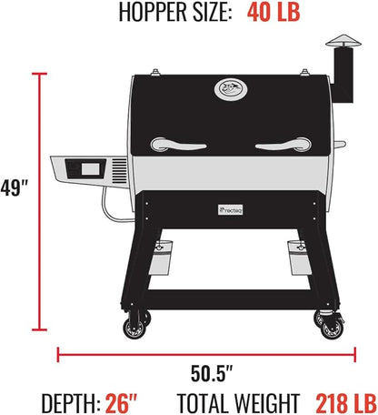 recteq Pellet Grill Smoker - Flagship 1600, Wood Pellet Smoker, BBQ, Wi-Fi Smart Grill, 1667 Sq. In. Cook Space, 40 lb Hopper