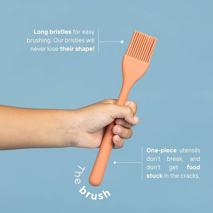 Tampoco Real Kids Cooking & Baking Set – Montessori Kitchen Tools for Real Cooking with Food-Safe Silicone Utensils – Functional & Fun Gift for Young Chefs
