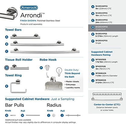Amerock Arrondi 7-1/4" Polished Stainless Steel Toilet Paper Holder