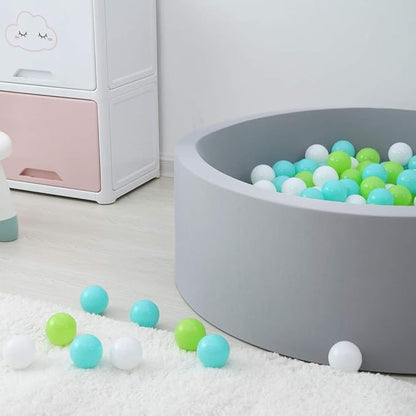 GOGOSO Ball Pit Balls for Toddlers, Green Balls for Ball Pool Birhtday Party Girls Kids with Storage Bag, 2.17inches 100pcs