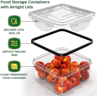 RockBerry 44 Pcs Food Storage Containers with Lids Airtight