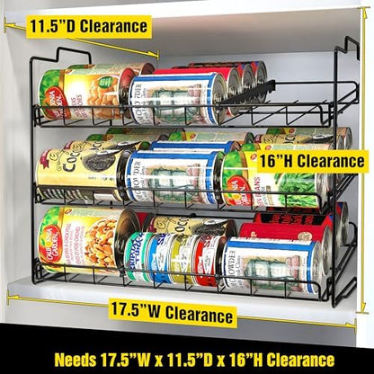 Deco Brothers Stackable Can Rack Organizer Holds Up to 36 Cans, Black