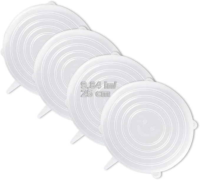 LELE LIFE 4 Pack Same Size Silicone Stretch Lids, Thicker Reusable Sturdy