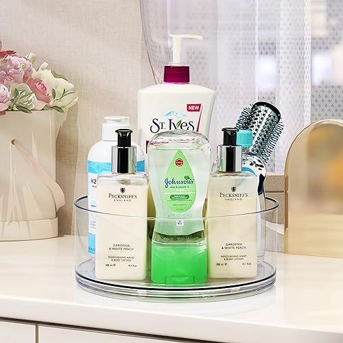 Sorbus Lazy Susan Organizer, Clear Turntable Organizer (Tall 2 Pack)