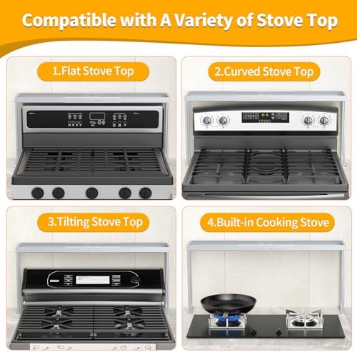 Over Stove Spice Rack, Expand 27 to 33 Inch Stove Shelf,Silver