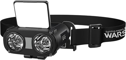 WARSUN MD9 Multi-Use Headlamp Rechargeable LED ??Cap & Bike Mount, COB, Motion Sensor, 5 Modes, 800 Lumens or Camping, Fishing, Hiking