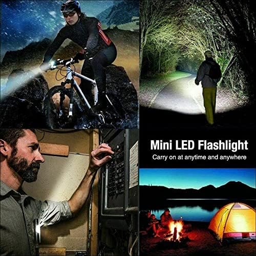 Led Flashlight Rechargeable USB Mini Torch Light, Ultra Brightest Small Flash Light Handheld Pocket Compact Portable Tiny Lamp with Side Lantern, High Powered Tactical Travel Flashlights 1 Pack