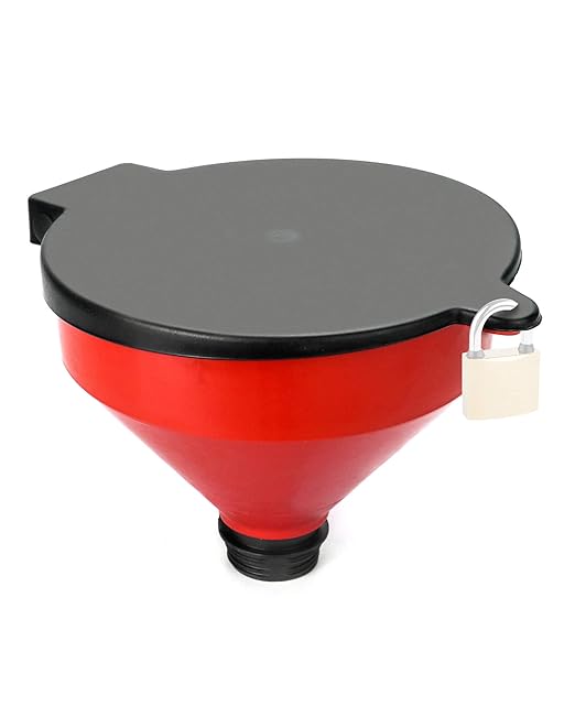 QWORK 4 Quart Lockable Drum Funnel