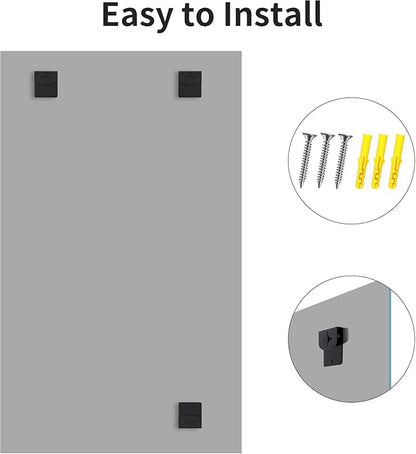 CILIBER Frameless Rectangle Mirror, 36x48 Inch Large Bathroom Mirrors