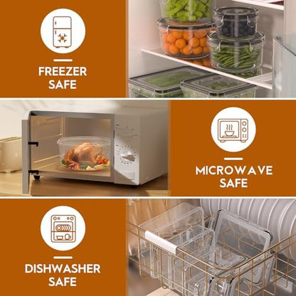 KEMETHY Large 52 Piece Food Storage Containers with Airtight Lids, BPA-free