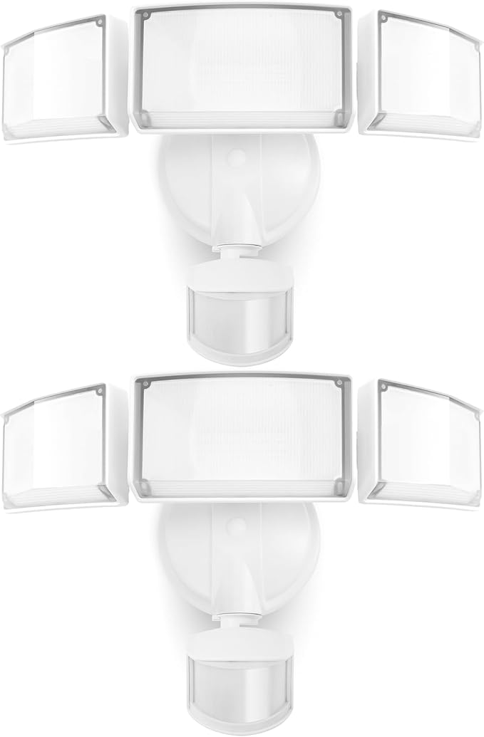 LUTEC 2 Pack 72W 7500LM LED Security Lights Motion Sensor Light Outdoor