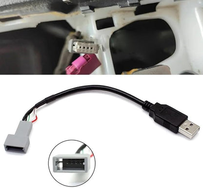 USB 2.0 To 4 Pin Audio Interface Cable For Hyundai For Kia For Vehicles, Black ABS Adapter For Android Multimedia Connectivity, 20 Cm(USB)