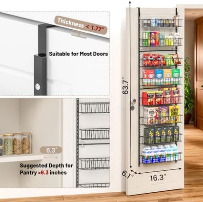 ElegantArray 8-Tier Pantry Door Organizer, Black
