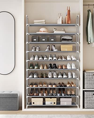 SONGMICS Shoe Rack, 10-Tier Shoe Shelf, Shoe Storage Organizer