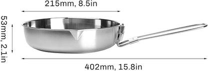 Fire-Maple Antarcti 8" Frying Pan | SUS 304 Stainless Steel Skillet | Durable and Easy to Clean | Ideal for Camping Fishing Bushcraft