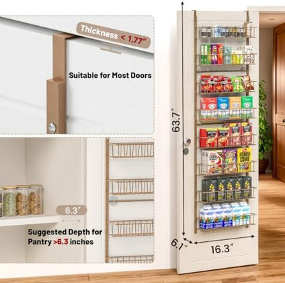 ElegantArray 8-Tier Pantry Door Organizer, Brown
