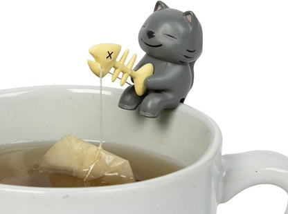 Tea Mates - 1pc Cute Fishing Cat - Tea Bag Holder and String Rest - Tea