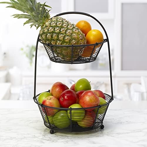 Gourmet Basics by Mikasa Tulsa Fruit Metal Storage Basket, 2-Tier
