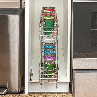 Household Essentials Chrome 2-Tier Sliding Cabinet Organizer, 5"