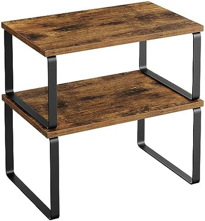 SONGMICS Cabinet Organizer Shelf, Set of 2 Spice Rack, Kitchen Storage