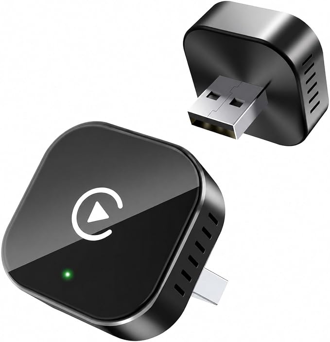 2 in 1 CarPlay Adapter for Toyota Corolla 2016-2018 2019 2020 2021 2022 2023 2024 2025 2026, CarPlay Wireless Adapter with Auto Reconnect Fast Pairing Bluetooth Connection Compact USB Dongle