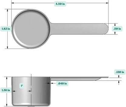 50 mL Long Handle Plastic Measuring Scoop
