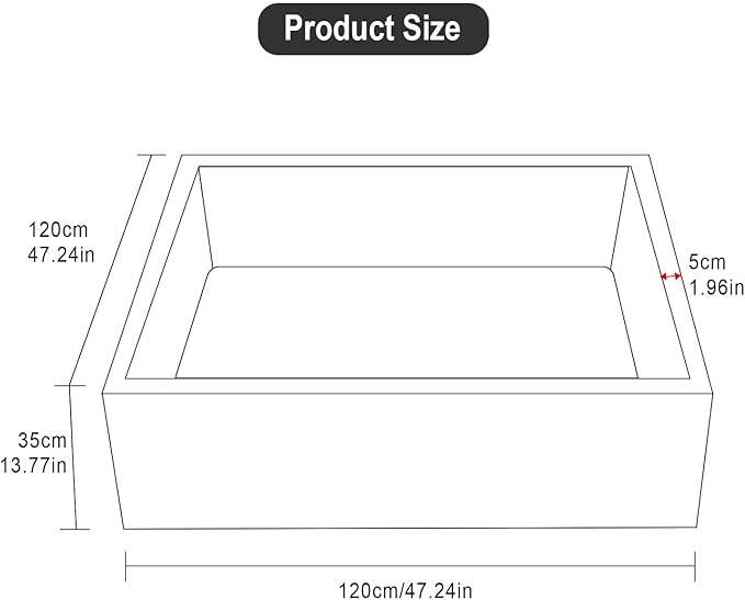 Extra Large Foam Ball Pit for Toddlers Kids Square Soft Ball Pool Ideal Gift Play Toy for Children (Black)