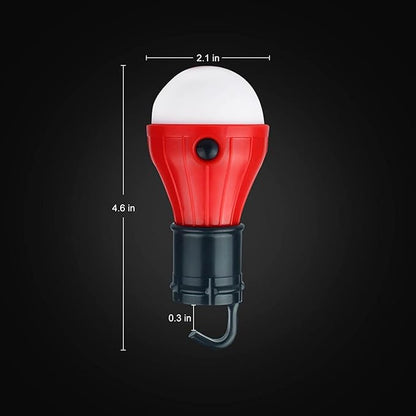 LED Camping Tent Lantern, Portable Outdoor Waterproof Emergency Light Bulb, Battery Powered with Clip Hook, Super Bright, for Hiking, Party，Camping, Fishing, Power Failure (4 Packs, Black )
