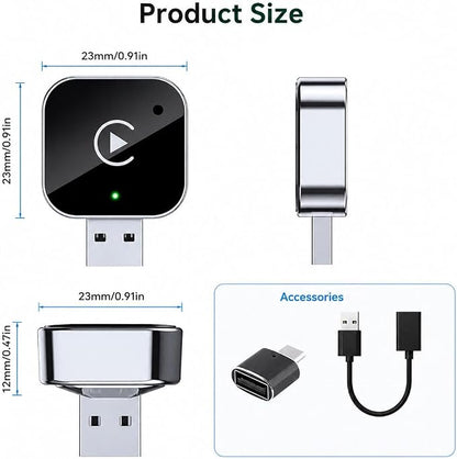 Wireless CarPlay and Android Auto Adapter for Hyundai Ioniq 2017-2020- Mini Plug and Play Converter for Stable Connection