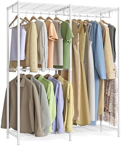 SONGMICS Closet Organizers and Storage, Clothes Rack with Shelves