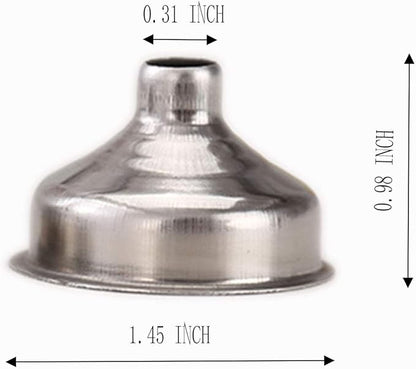 12 Pcs Stainless Steel Mini Funnels 1.25 Inch