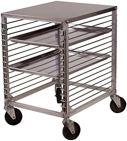 Winco 15-Tier Aluminum Sheet Pan Rack with Hard Top and Wire Slides