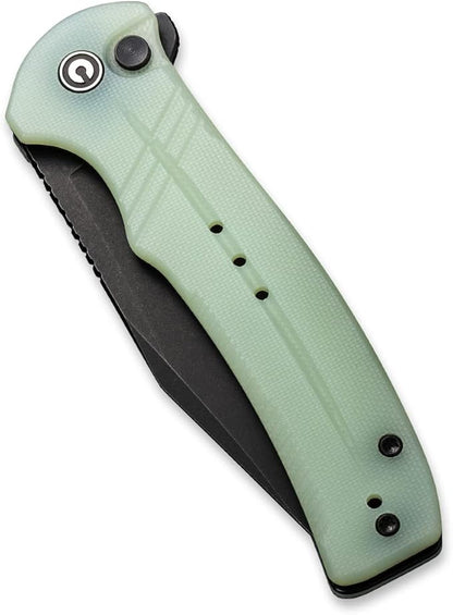 CIVIVI Cogent Button Lock Flipper Pocket Knife, 14C28N Blade G10 Handle, Good for Outdoor EDC Camping C20038D-3 (Natural)