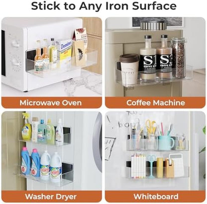 Mystozer Magnetic Spice Rack for Refrigerator Clear, 6 Pack