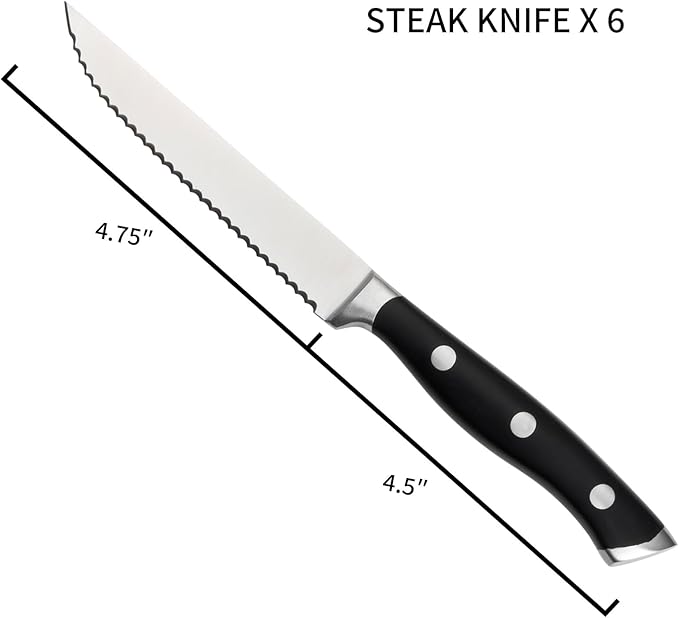 Alata 6-Piece Steak Knives Set, 4.7 Inch