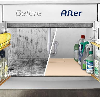 The Original Under Sink Mat - Silicone Waterproof mat, Trimmable, Easy to Clean, Kitchen cabinet liner, Under sink protector mats, Drip Tray with Lip - 28" x 19" or smaller