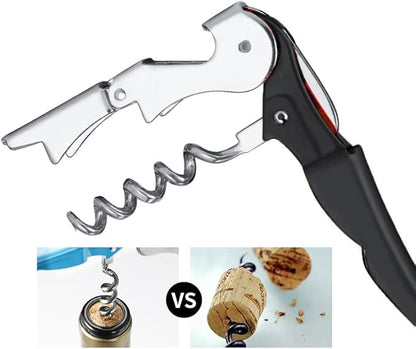 Professional Waiter Corkscrew Wine Openers Set, Heavy Duty Stainless Steel Hinges Wine Key for Restaurant Waiters, Sommelier, Bartenders